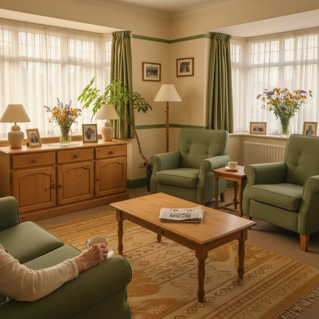 A quiet detail from inside Conifer Lodge — the sitting room